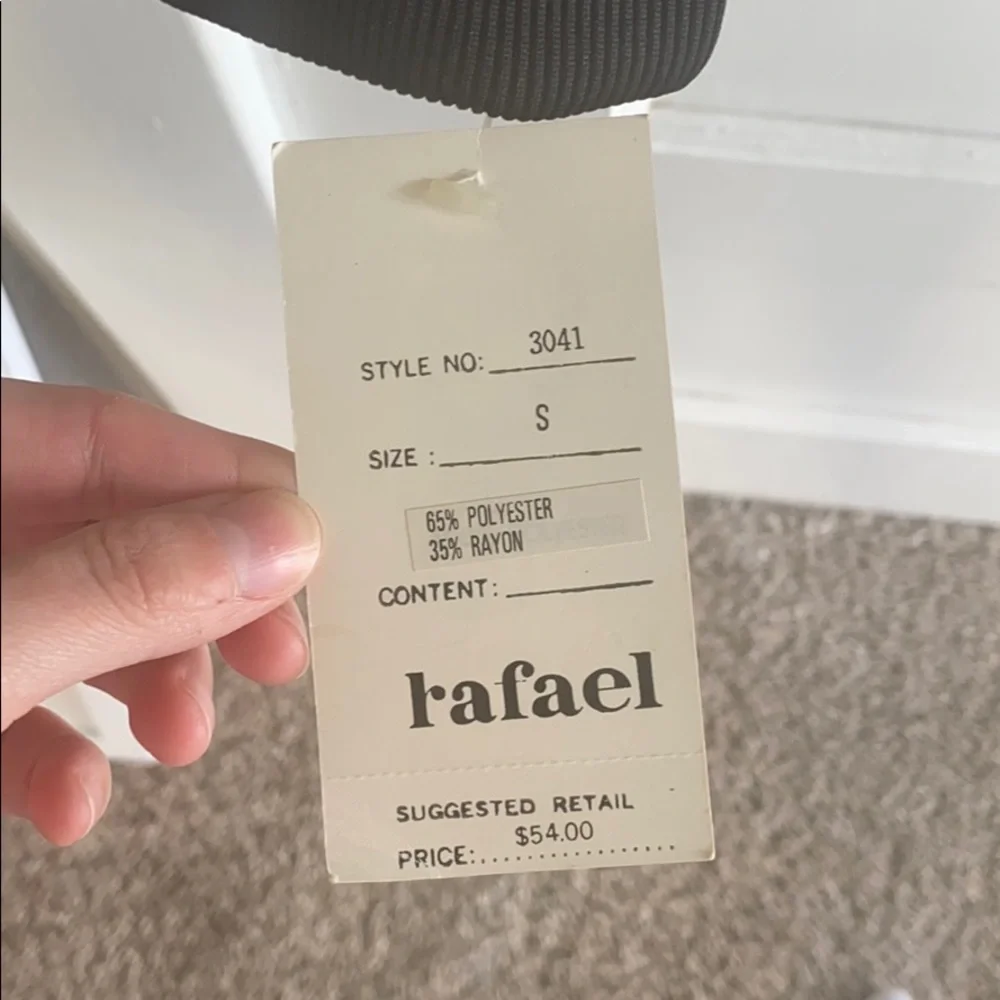 NWT RAFAEL women’s black gray small long sleeve top clasp accent Grandma retro